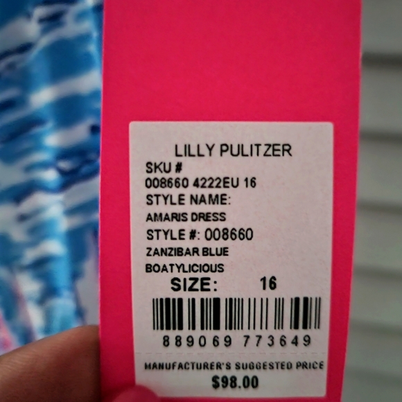 NWT, Lilly Pulitzer Amaris dress in the popular Zanzibar Blu Boatylicious print. - Picture 2 of 2